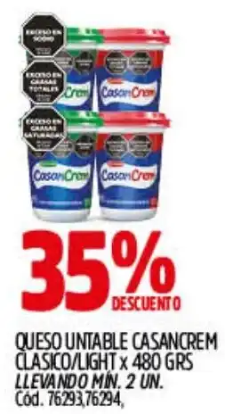 Supermercados Yaguar Casancrem queso untable clasico/light oferta