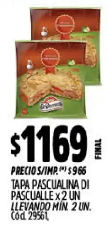 Supermercados Yaguar Pascualina tapa di pascualle oferta