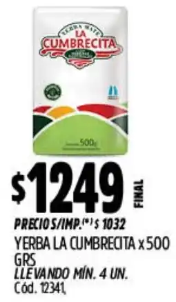 Supermercados Yaguar La cumbrecita yerba oferta