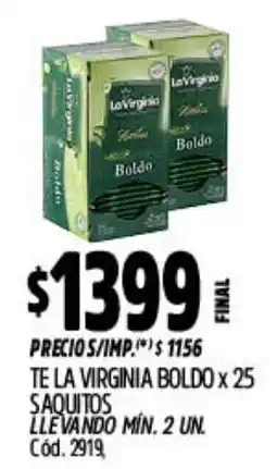 Supermercados Yaguar La virginia té boldo oferta