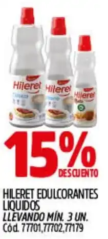Supermercados Yaguar Hileret edulcorantes liquidos oferta