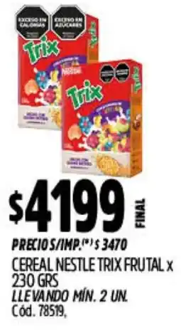 Supermercados Yaguar Trix cereal nestle frutal oferta