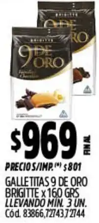 Supermercados Yaguar 9 de oro galletitas brigitte oferta