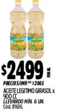 Supermercados Yaguar Legitimo aceite girasol oferta