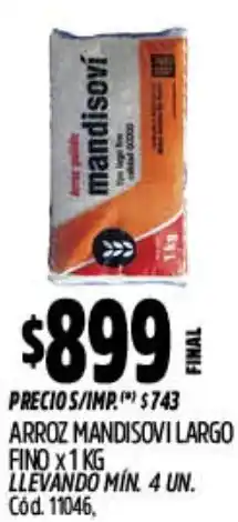 Supermercados Yaguar Mandisovi arroz largo fino oferta