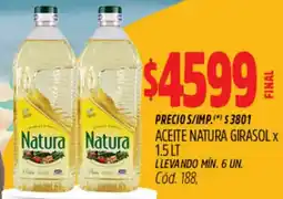 Supermercados Yaguar Natura aceite girasol oferta