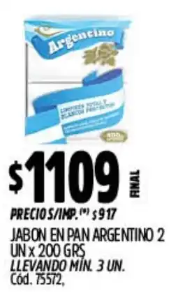 Supermercados Yaguar Argentino jabon en pan oferta