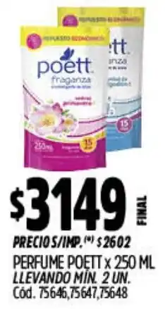 Supermercados Yaguar Poett perfume oferta