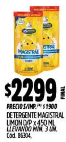 Supermercados Yaguar Magistral detergente limon d/p oferta