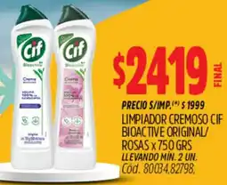 Supermercados Yaguar Cif limpiador cremoso bioactive original/rosas oferta