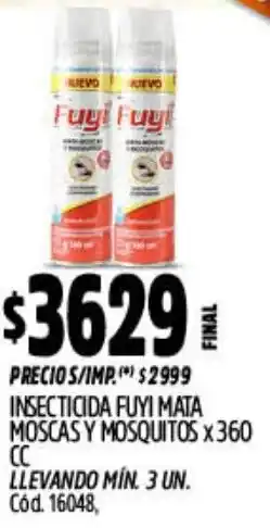Supermercados Yaguar Fuyi insecticida mata moscas y mosquitos oferta