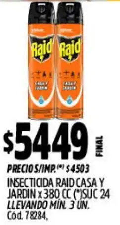 Supermercados Yaguar Raid insecticida casa y jardin oferta