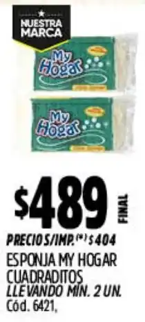 Supermercados Yaguar My hogar esponja cuadraditos oferta