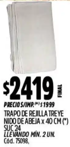 Supermercados Yaguar Trapo de rejilla treye nido de abeja oferta