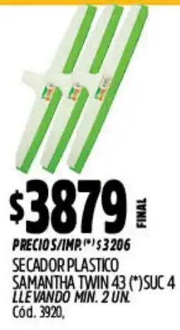 Supermercados Yaguar Secador plastico samantha twin 43 oferta