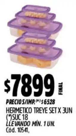 Supermercados Yaguar Hermetico treye set oferta