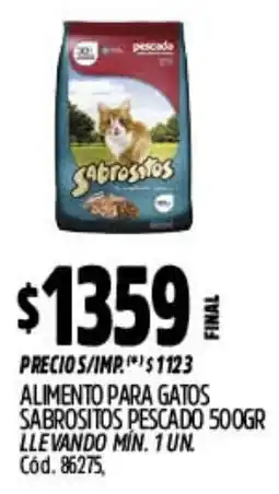 Supermercados Yaguar Sabrositos alimento para gatos pescado oferta