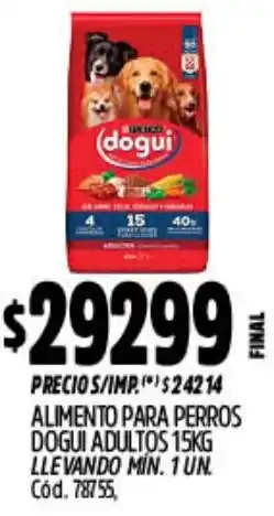 Supermercados Yaguar Dogui alimento para perros adultos oferta