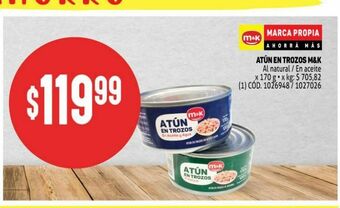Makro Atún en trozos m&k oferta