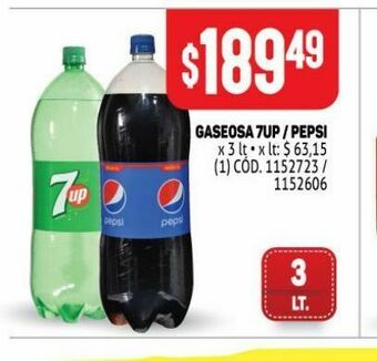 Makro Gaseosa 7up pepsi oferta