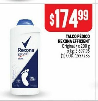 Makro Talco pedico rexona efficient oferta