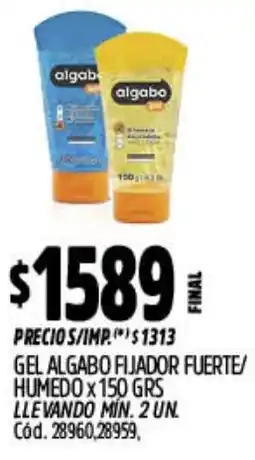 Supermercados Yaguar Algabo gel fijador fuerte/ humedo oferta