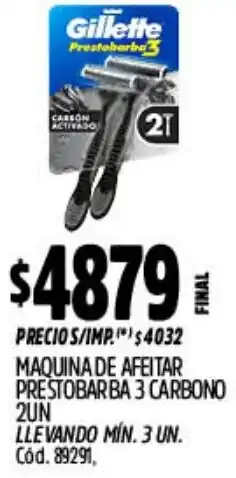 Supermercados Yaguar Gillette maquina de afeitar prestobarba oferta