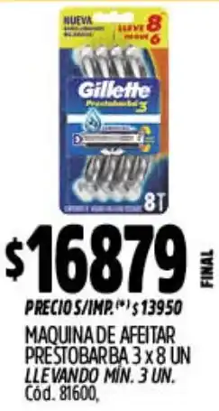Supermercados Yaguar Gillette maquina de afeitar prestobarba oferta