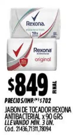Supermercados Yaguar Rexona jabon de tocador antibacterial oferta