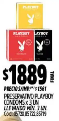 Supermercados Yaguar Playboy preservativo condoms oferta