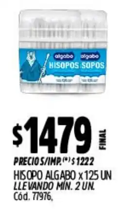 Supermercados Yaguar Hisopo algabo oferta