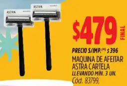 Supermercados Yaguar Astra maquina de afeitar cartela oferta