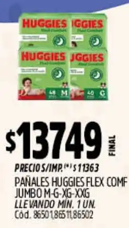Supermercados Yaguar Huggies pañales flex comf jumbo oferta