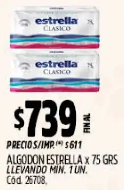 Supermercados Yaguar Estrella algodon oferta