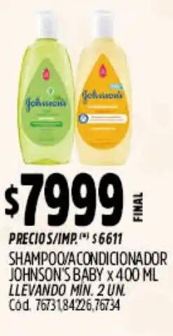 Supermercados Yaguar Johnson's baby shampoo/a condicionador oferta