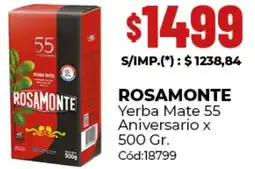Diarco Rosamonte yerba mate 55 aniversario oferta