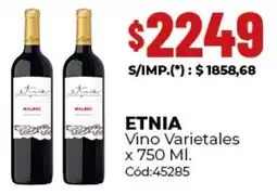 Diarco Etnia vino varietales oferta