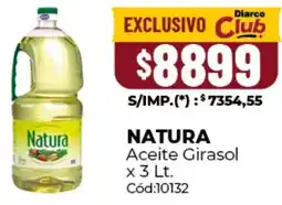 Diarco Natura aceite girasol oferta