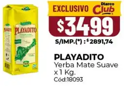 Diarco Playadito yerba mate suave oferta
