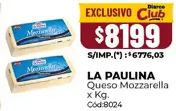 Diarco La paulina queso mozzarella oferta