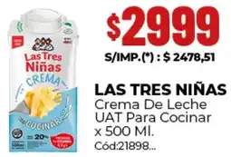 Diarco Las tres niñas crema de leche uat para cocinar oferta