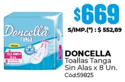 Diarco Doncella toallas tanga sin alas oferta