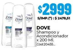 Diarco Dove shampoo y acondicionador oferta