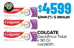 Diarco COLGATE Dentifrico Total oferta