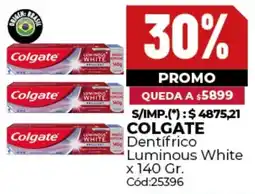 Diarco Colgate dentifrico luminous white oferta