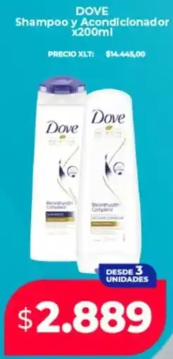 Supermayorista Vital Dove shampoo y acondicionador oferta