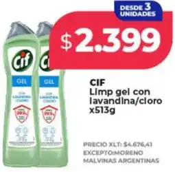 Supermayorista Vital Cif limp gel con lavandina/cloro oferta