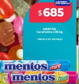 Supermayorista Vital Mentos caramelos oferta
