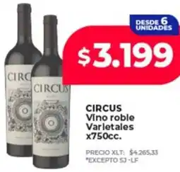 Supermayorista Vital Circus vino roble varietales oferta