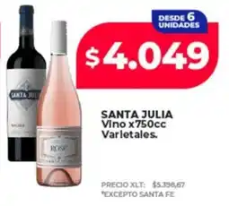 Supermayorista Vital Santa julia vino varletales oferta